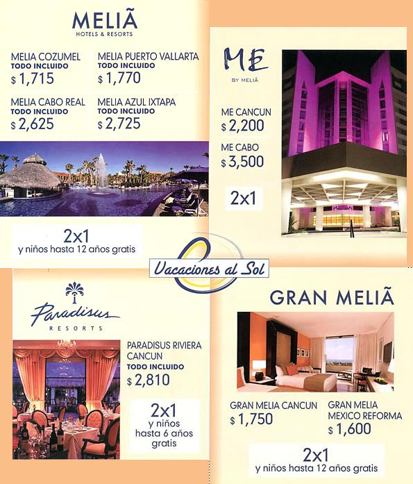 Melia promociones en mexico precios ofertas