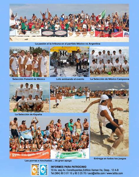 mundial de futbol de playa riviera maya mexico