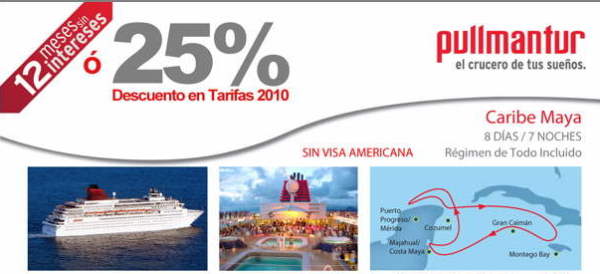 Crucero sin visa Merida Progreso Cozumel Cancun